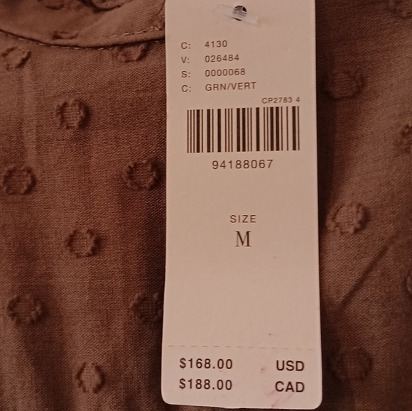 Anthropologie Pilcro Long Sleeve Mock Neck Swing Mini Dress in Green Brown M New - Picture 5 of 11